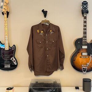 Vintage, Long-Sleeve, Button-Down, Western Shirt